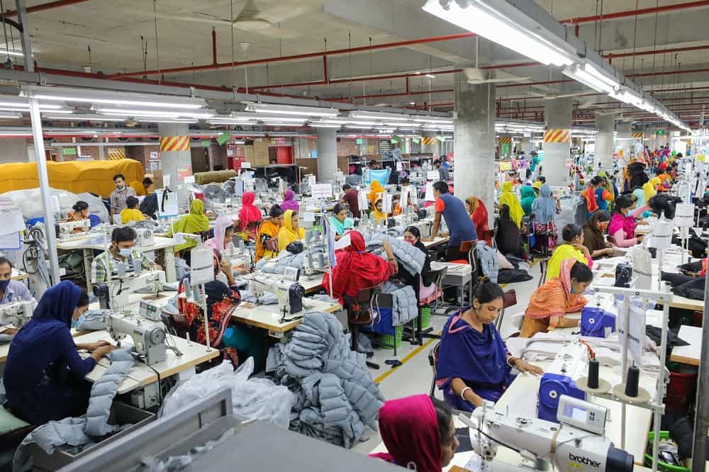 Sweatshirt factory in Bangladesh